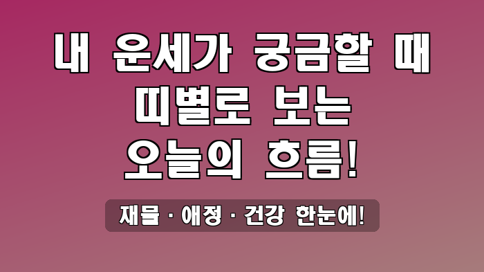 재물·애정·건강 한눈에!