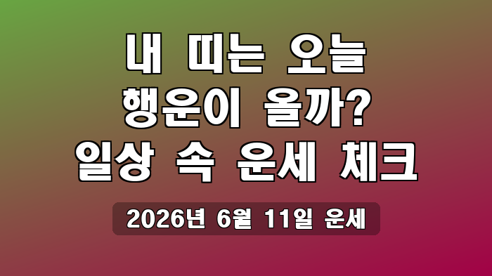 2026년 6월 11일 운세