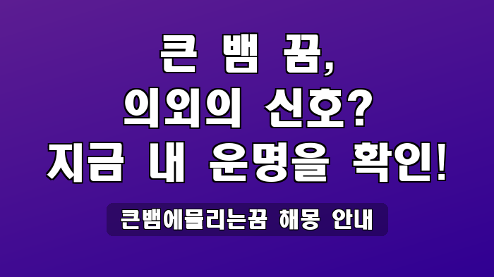 큰뱀에물리는꿈 해몽 안내