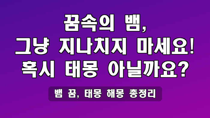 뱀 꿈, 태몽 해몽 총정리