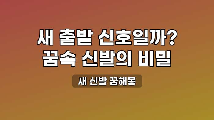 새 신발 꿈해몽