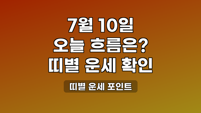띠별 운세 포인트